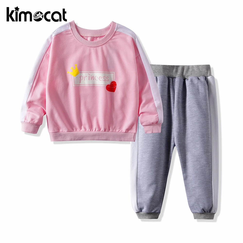 Kimocat/комплект одежды для девочек; Одежда для маленьких детей; спортивный костюм; комплект одежды для девочек-подростков; одежда для маленьких девочек; костюм