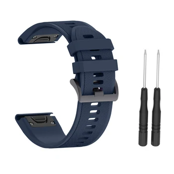 

Quick Release Silicone Watch Band Wrist Strap Belt for Garmin Fenix 5X Plus 26mm-Blue