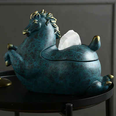 Европейская роскошная тканевая коробка lucky horse, креативная статуя животного, смоляная тканевая коробка с лошадью, милая собачка, тканевая коробка, бытовая тканевая коробка - Цвет: 1pcs
