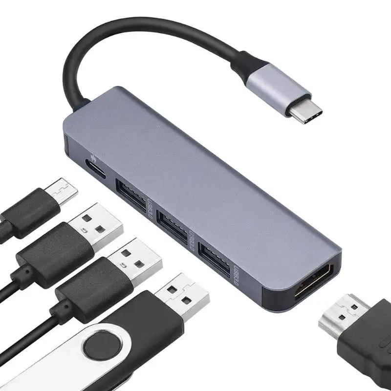 Скорость передачи данных до 5 Гбит/с, USB флэш-накопитель 5 в 1 type-C концентратор USB-C до 3xUSB-A 3,0 USB-C зарядное устройство