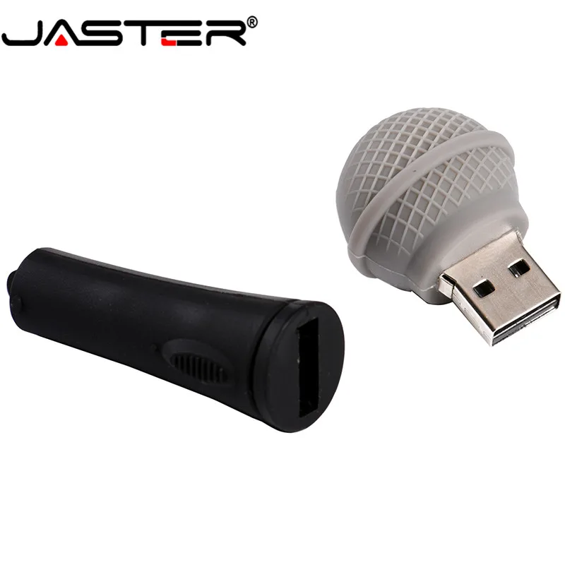 JASTER USB 2,0 мультяшная модель микрофона USB флеш-накопитель 4 ГБ 8 ГБ 16 ГБ 32 ГБ 64 ГБ флеш-накопитель внешний накопитель U диск подарок