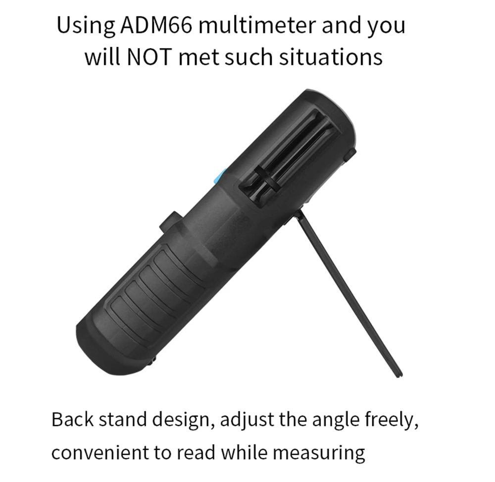 ADM66 True RMS цифровой мультиметр автоматический диапазон TRMS мини 6000 DMM двойной слот Емкость Ом Гц температура NCV диод Карманный тестер