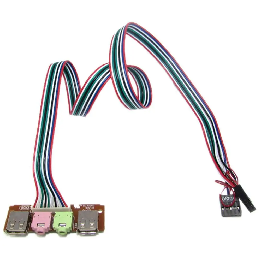 Panel de puerto de Audio USB Dual frontal para PC, carcasa de ordenador