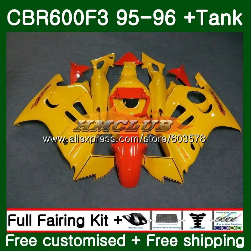 No. 1 Корпус для HONDA CBR600RR CBR 600F3 FS CBR 600 F3 1995 1996 блеск желтый 67CL. 49 600CC CBR600FS CBR600F3 CBR600 F3 95 96 обтекатели - Цвет: No. 1