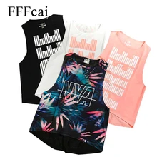 Сексуальный спортивный топ с принтом для фитнеса, женские безрукавные футболки для йоги, женская спортивная футболка для фитнеса, женский спортивный топ, женская футболка