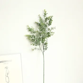 

Artificial plant Plastic Eucalyptus tree branch for Christmas wedding decoration Flower arrangment faux foliage