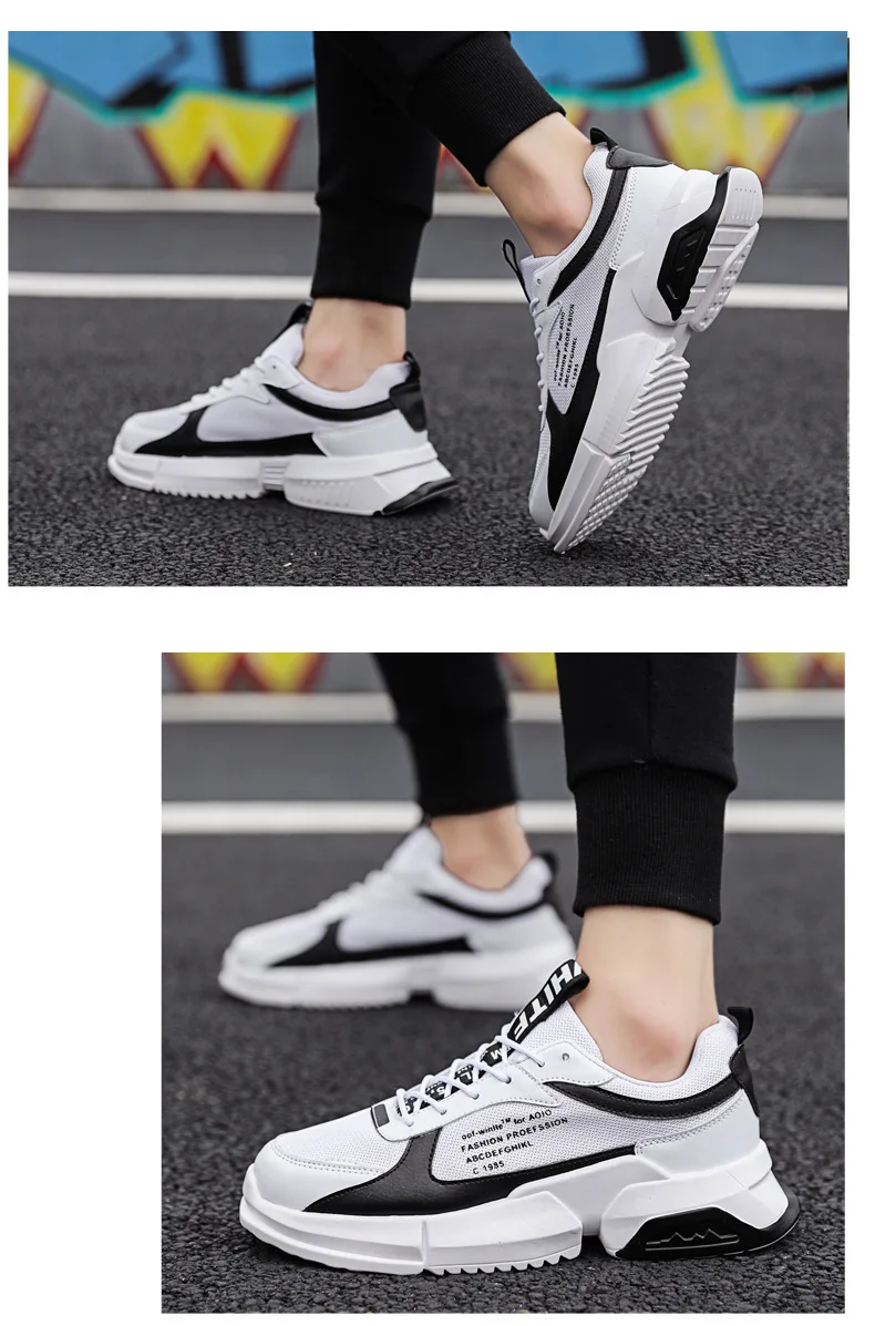 M- Explosion models autumn new students adult men's shoes casual tie daily color matching Harajuku low lightweight street shoes