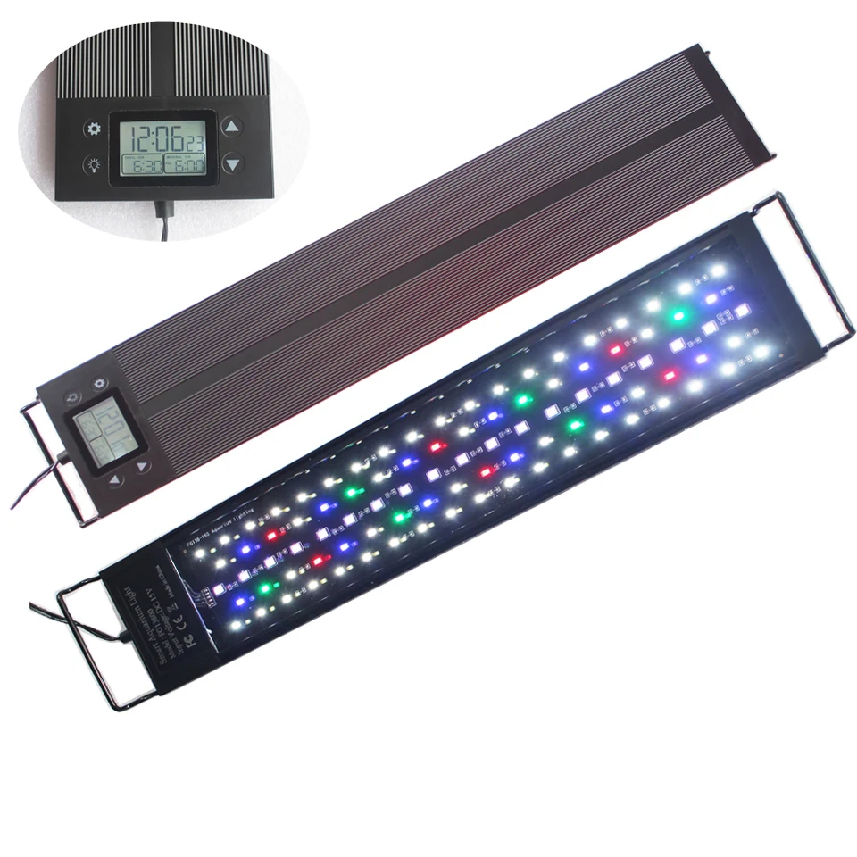Luz LED Para Acuario 45cm - 18W, RGB+W, Temporizador 24/7, IP68, Ideal Para Plantas De Agua Dulce