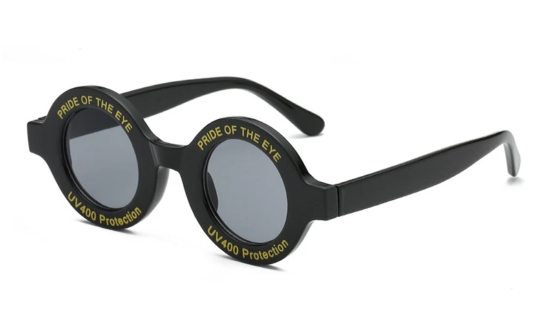 C10 letter black 47130 роскошные солнцезащитные очки круглые винтажные мужские женские модные очки UV400 - Цвет линз: C10 letter black