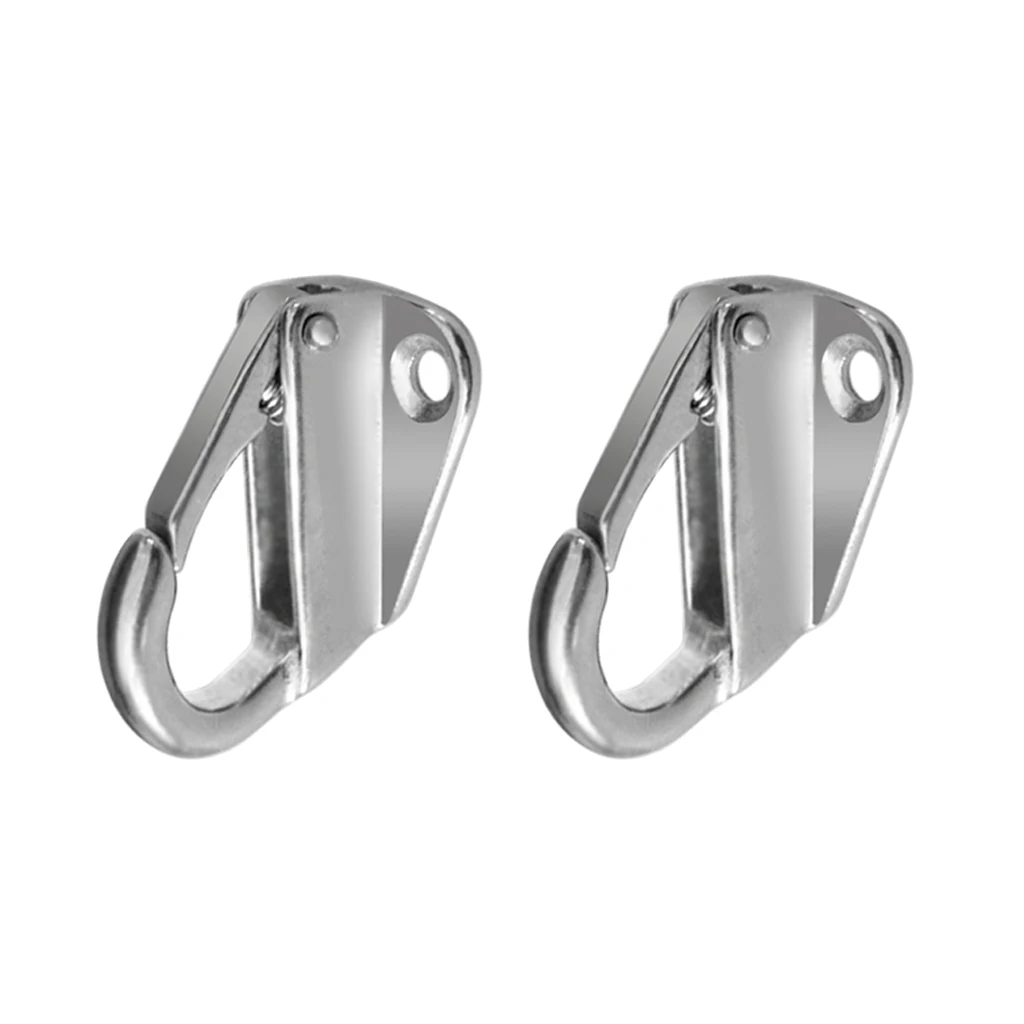 2 Pieces Marine Grade 316 Stainless Steel Snap Type 43mm Fender Hook for Boat, Ship, Yacht, Sail