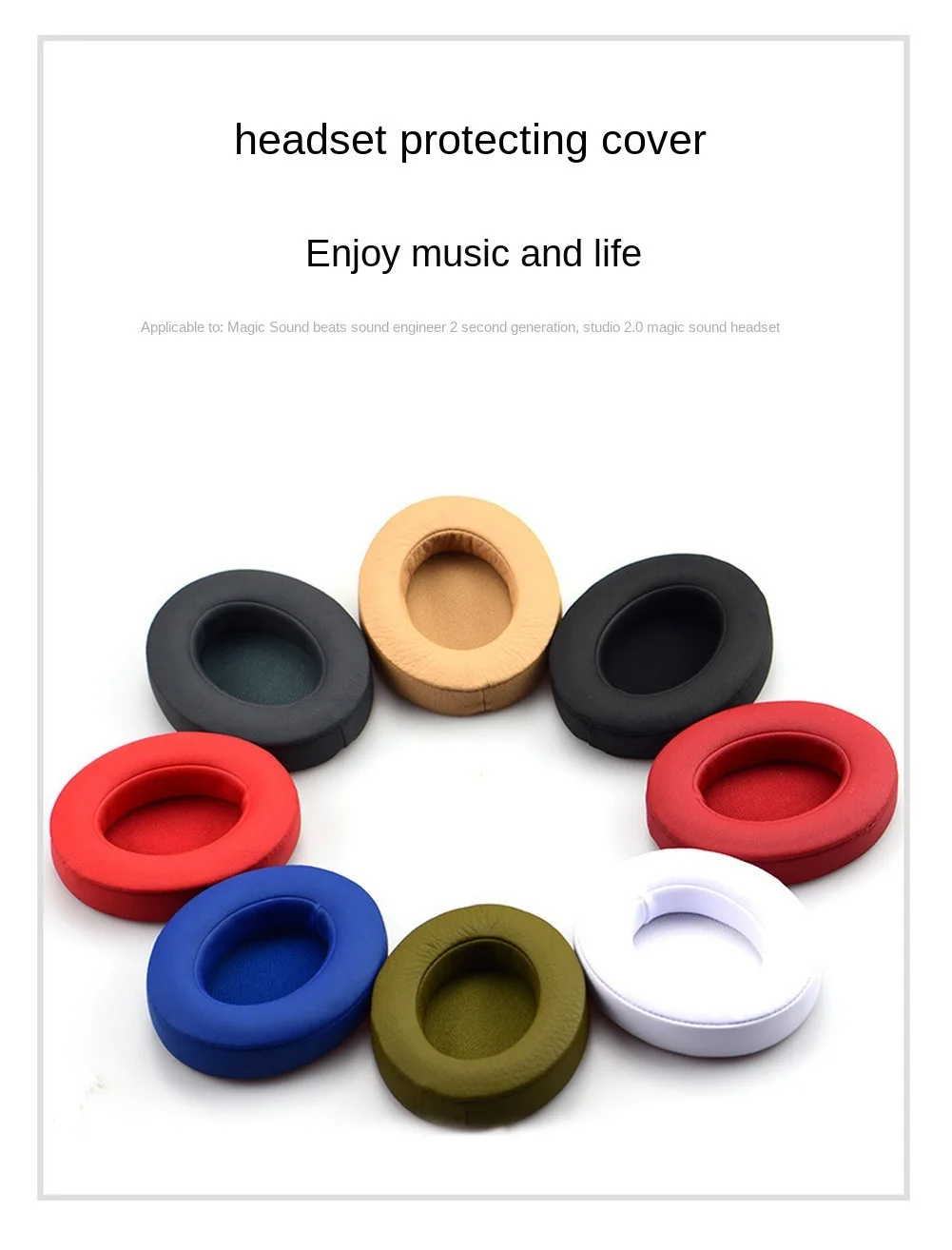 1pair Replacement Ear Pads Cushions Compatible with Beats Studio 2 0 3 Wired Wireless Headphone