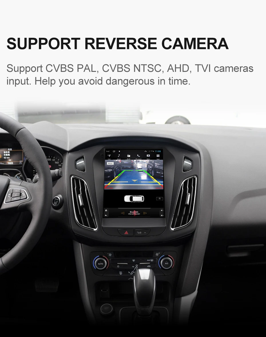 Clearance Isudar H53 Vertical 1 Din Android Auto Radio For Ford/Focus 2012- GPS Car Multimedia Video Player RAM 4G ROM 64G For Tesla Model 13