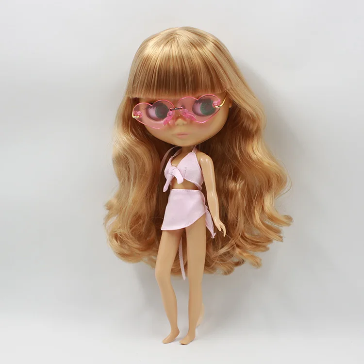 

Nude blyth Doll blond hair tan skin Factory doll Suitable For DIY Change BJD Toy For Girls