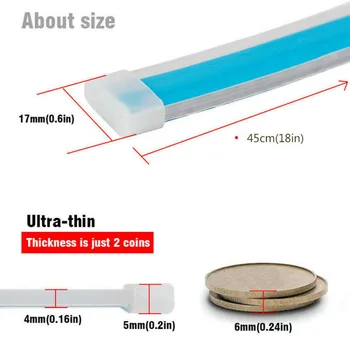 

Headlights Strip Lights 45CM 2Pcs White DRL Turn Signal SMD 3014 Decoration