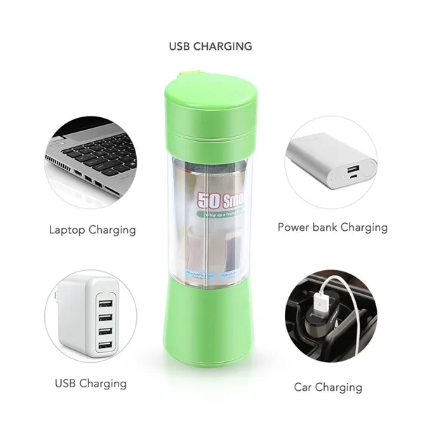 Tanie 400ML przenośny blender do soku sokowirówka z pojemnikiem gospodarstwa domowego wielofunkcyjny mikser owoców sześć ostrzy maszyna do mieszania koktajle żywność dla niemowląt