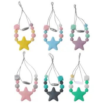

1PC Silicone Teething Necklace With Chew Beads For Baby Teethers BPA Free Mommy Nursing Necklace Infant Toy