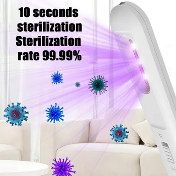 

2020 Rechargeable UVC Light Handheld Portable UV Disinfection Wand Handheld Sanitizer with LED Lighting Function for Home Office