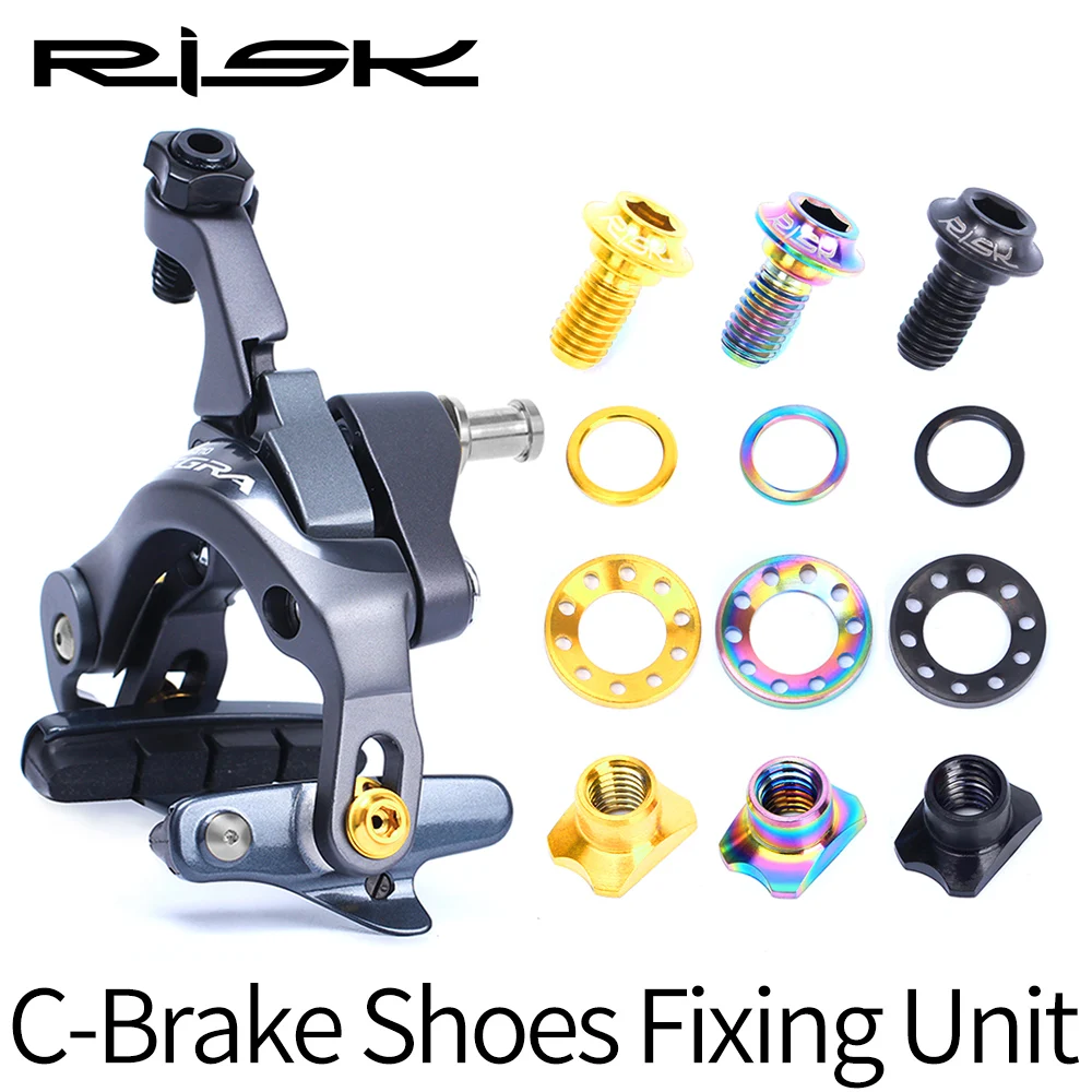 

RISK Titanium Alloy Screws for Road Bike C Brake Screws C Clamp Brake Pad Fixing Nuts Bolts Kits with Gasket D4172QX