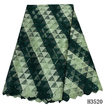 

African Swiss Dry lace fabric High Quality Swiss Voile lace in Switzerland Pure Cotton lace fabric Dubai Style 5 Yards HJ3520