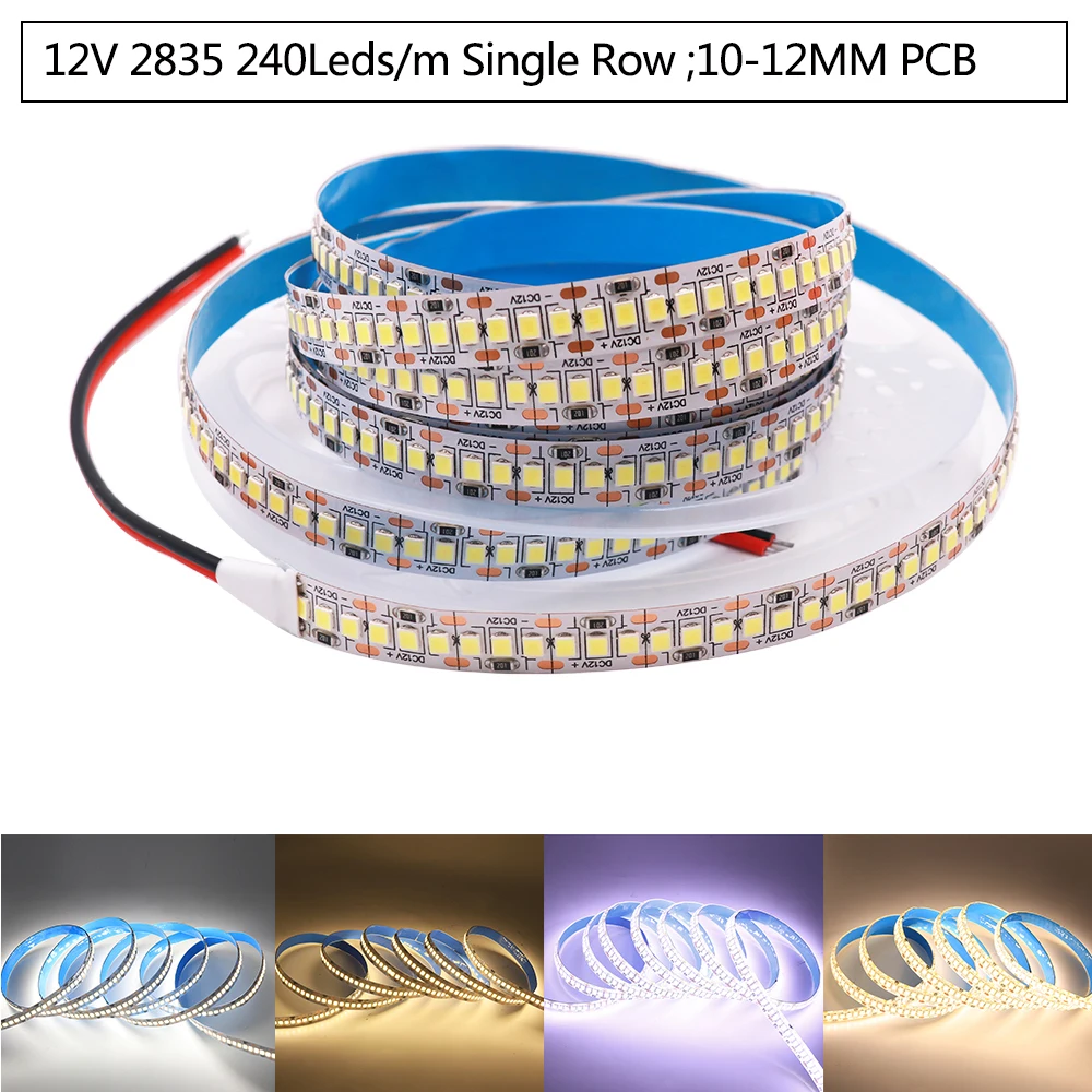 Светодиодные ленты света DC 12V SMD2835 5 м светодиодный свет полосы 240 светодиодный s/m водонепроницаемая лента со светодиодными лампами световая лента теплый белый гибкий Светодиодные ленты