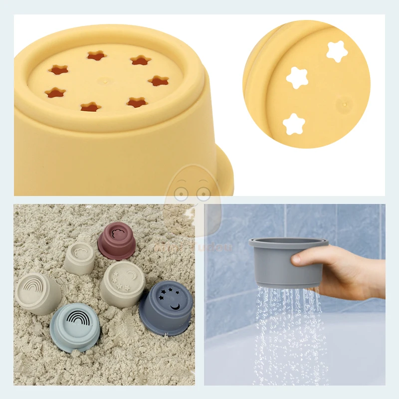 Baby Toy Stacking Cups Children Educational Nesting Ring Tower Bath Play Water Set Early Educational Toys For Infant 0 12 Months educational toys stacking puzzle toys cup stacking toys stacking toys