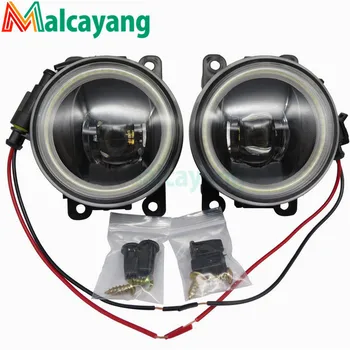 

LED Front Fog Lights Car Styling Round Bumper fog lamps For Citroen C4 Picasso / C4 Grand Picasso 06-17 Angel Eyes + Glass Lens