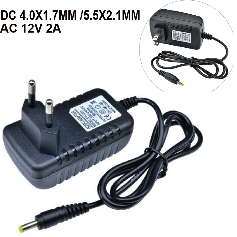 

AC 100-240V DC 12V 2A DC 4.0X1.7MM 5.5X2.1MM Universal Power Adapter Supply Charger adapter EU US