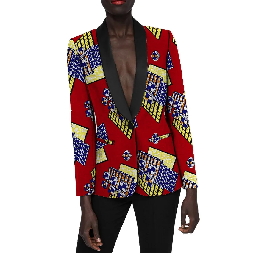 Дашики печати для женщин блейзер slim fit kente шаблон модные куртки индивидуальный заказ африканские вечерние/свадебный костюм для дропшиппинг - Цвет: 1