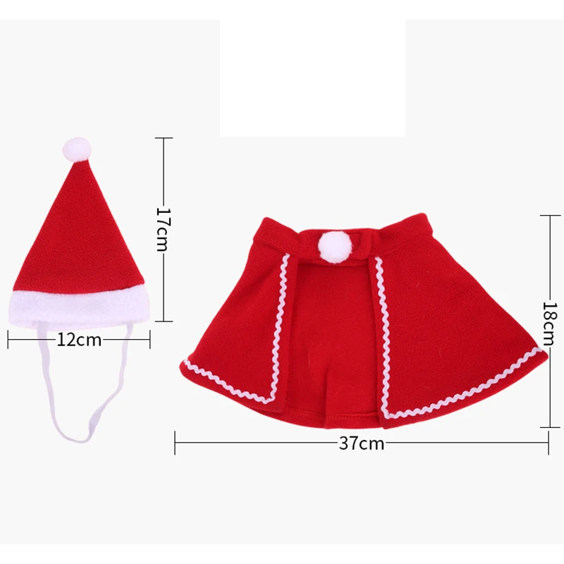 Teddy Clothes Christmas Puppy Clothes Cute Pet Dog Red Hat Cloak Suit Set Pet Accessories