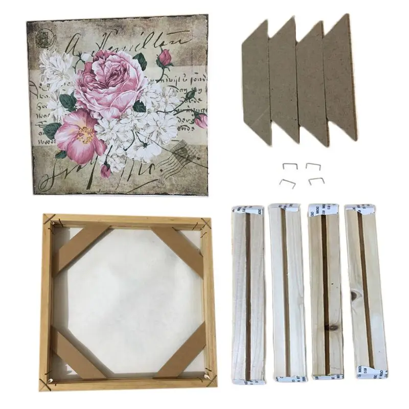 Best 1 Set Wood Picture Frames Simple Style for Canvas Painting DIY Wall Photo Poster
