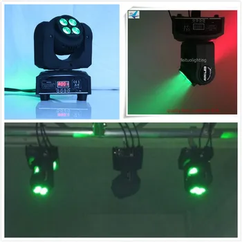 

H-10/lot Mini rotating beam wash 10W RGBW led spider moving head light 4 pcs* 10W RGBW 4 IN 1 DMX led beam moving head light
