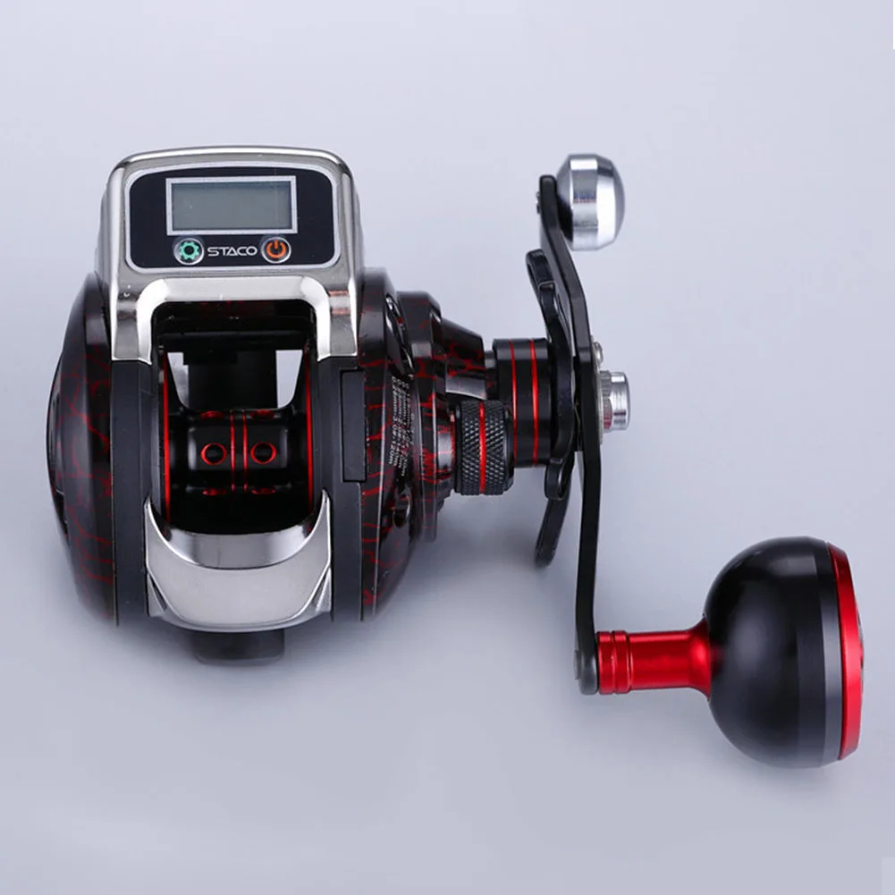 

6.3:1 Saltwater Tools Fishing Reel Easy Install Hand Spinning Accessories Outdoor Durable Aluminium Spool Digital Display