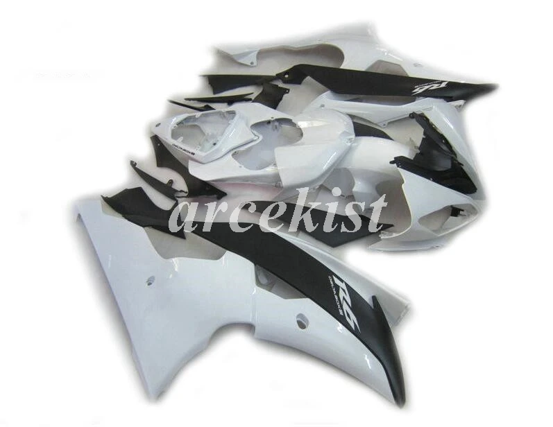 Набор впрыскивателей Мотоцикл Обтекатели Fit для YAMAHA YZF-R6-600 2008- 08-16 обтекателя Кузов Набор изготовленный на заказ; цвет белый, черный - Цвет: white black
