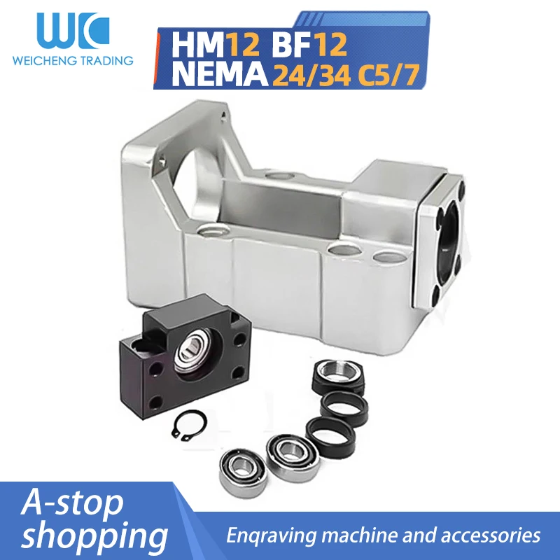 Assento do Servo Motor do Piso Rolamento do Apoio do Parafuso Apoio Integrado do Suporte para Nema23 24 34 Hm1257 60 86 Mais Bf12
