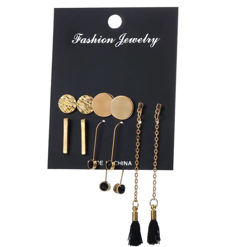 Earrings Set 21 17 км акриловые серьги с кисточками для женщин, богемные серьги, набор больших геометрических висячих сережек Brincos, Женские Ювелирные изделия DIY - Окраска металла: Earrings Set 21