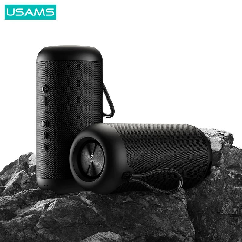 USAMS Portable Outdoor IPX6 Waterproof Wireless Speaker Bluetooth 5.0 Compatible Powerful High Bass TF FM Radio | Электроника