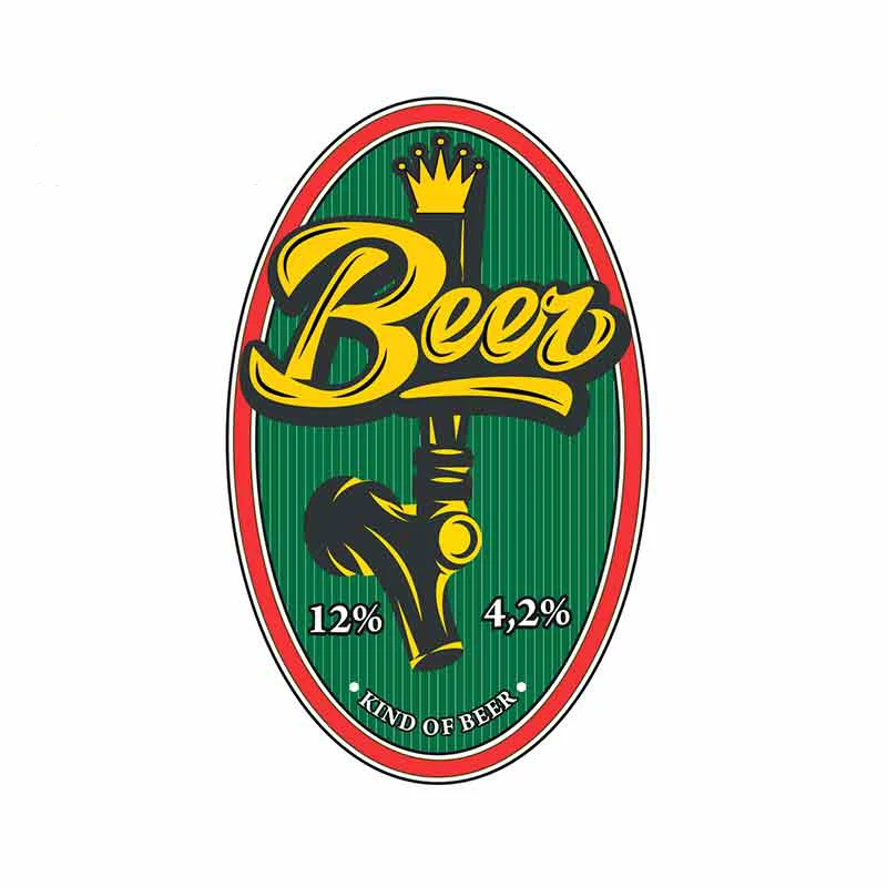 

DAWASARU for Beer Fine Decal Fashion Occlusion Scratch Body for Car Waterproof 3D Pull Flower Personality Car Stickers 13*8CM