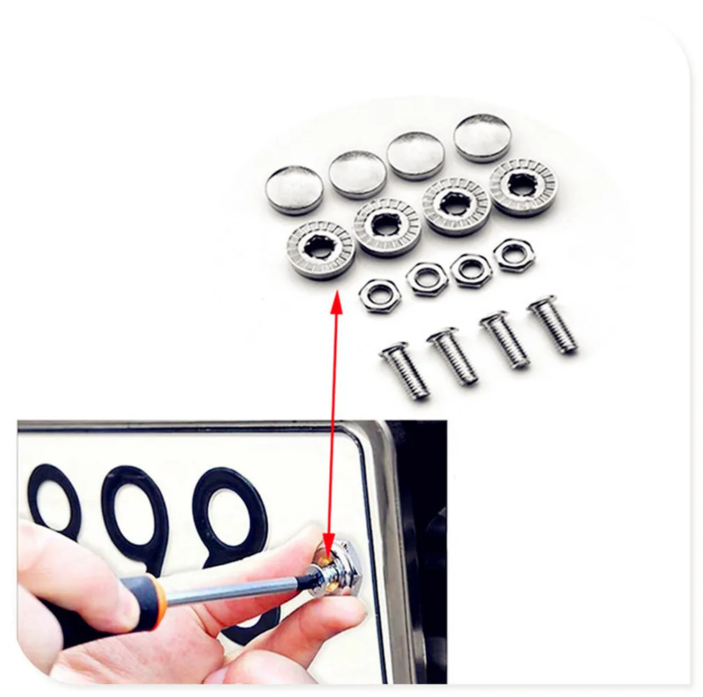 

16X Car number License Plate Bolts bolt Frame Chrome Screws for Chevrolet Blazer Traverse Tahoe Equinox Trax Sonic FNR-X Bolt