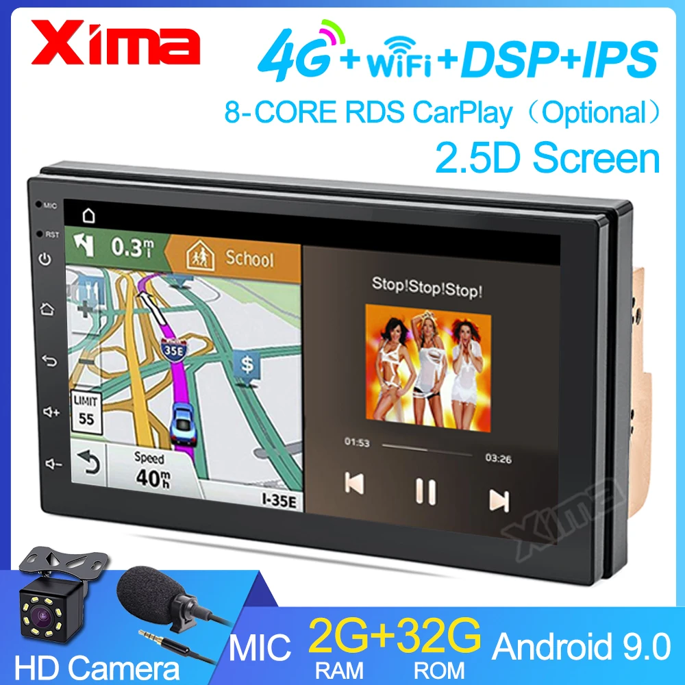 XIMA 2.5D 7 дюймов Android 2din радио Автомобильный мультимедийный плеер для Volkswagen Nissan Hyundai