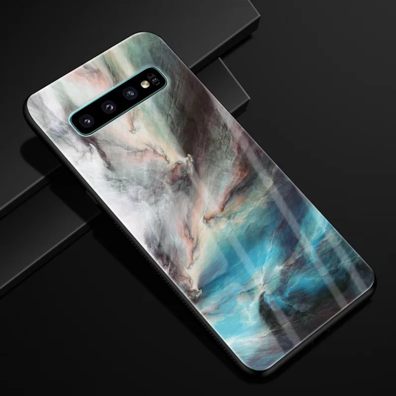 41 Для samsung S10 чехол S10 Plus PC Пластиковый стеклянный чехол для телефона черный ТПУ бампер чехол для samsung Galaxy S10 Plus S10e S10 Lite S 10 - Цвет: 41