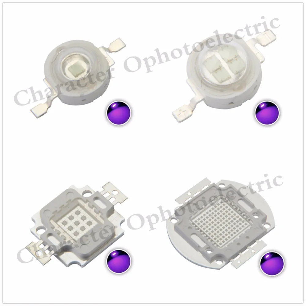 High Power Chip LED COB Light Purple 395Nm- 400Nm  3W 5W 10W 20W 30W 50W 100W Cure UV Lamp SMD