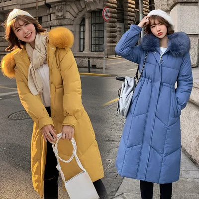 

Photo Shoot South Korea Dongdaemun 2019 New Style Autumn Women's Long Loose-Fit Slimming Cotton Overcoat Winter Online Celebrity