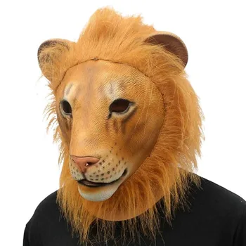 

Halloween Animal Mask Party Cosplay Tiger/Horse/ Lion Full Face Mask Funny Bar Latex Cosplay Props Costume Horrible Head Mask