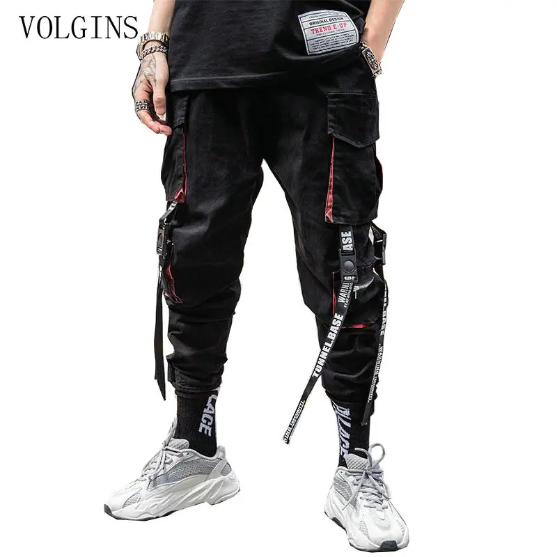 Streetwear Hip Hop Cargo Pants Pockets Men Casual Harajuku Harem Pants Pockets Ribbons Joggers Pants Black HipHop Sweatpants Streetwear Hip Hop Cargo Pants Pockets Men Casual Harajuku Harem Pants Pockets Ribbons Joggers Pants Black HipHop Sweatpants