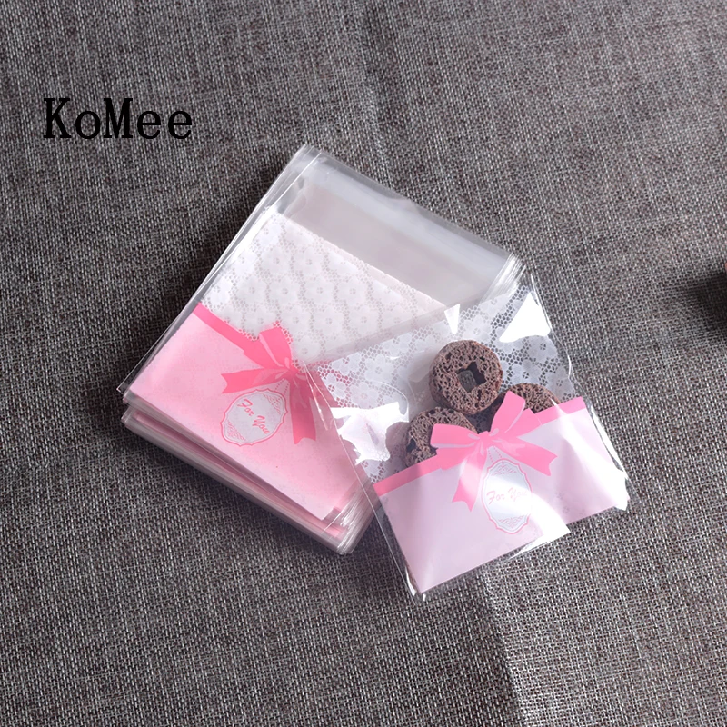 500pcs/lot Transparent Plastic Bags 10x10+3cm Lovely Cookies Packing Pouches Fashion Jewelry Earrings Necklace Display Gift Bags