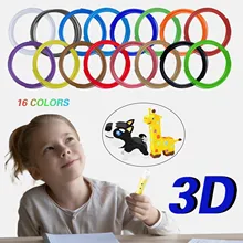 Filamento de pluma 3D de 1,75mm, 16/20 colores, 5/10m cada uno, materiales de impresión 3D, filamento de calidad para pluma de impresora 3D
