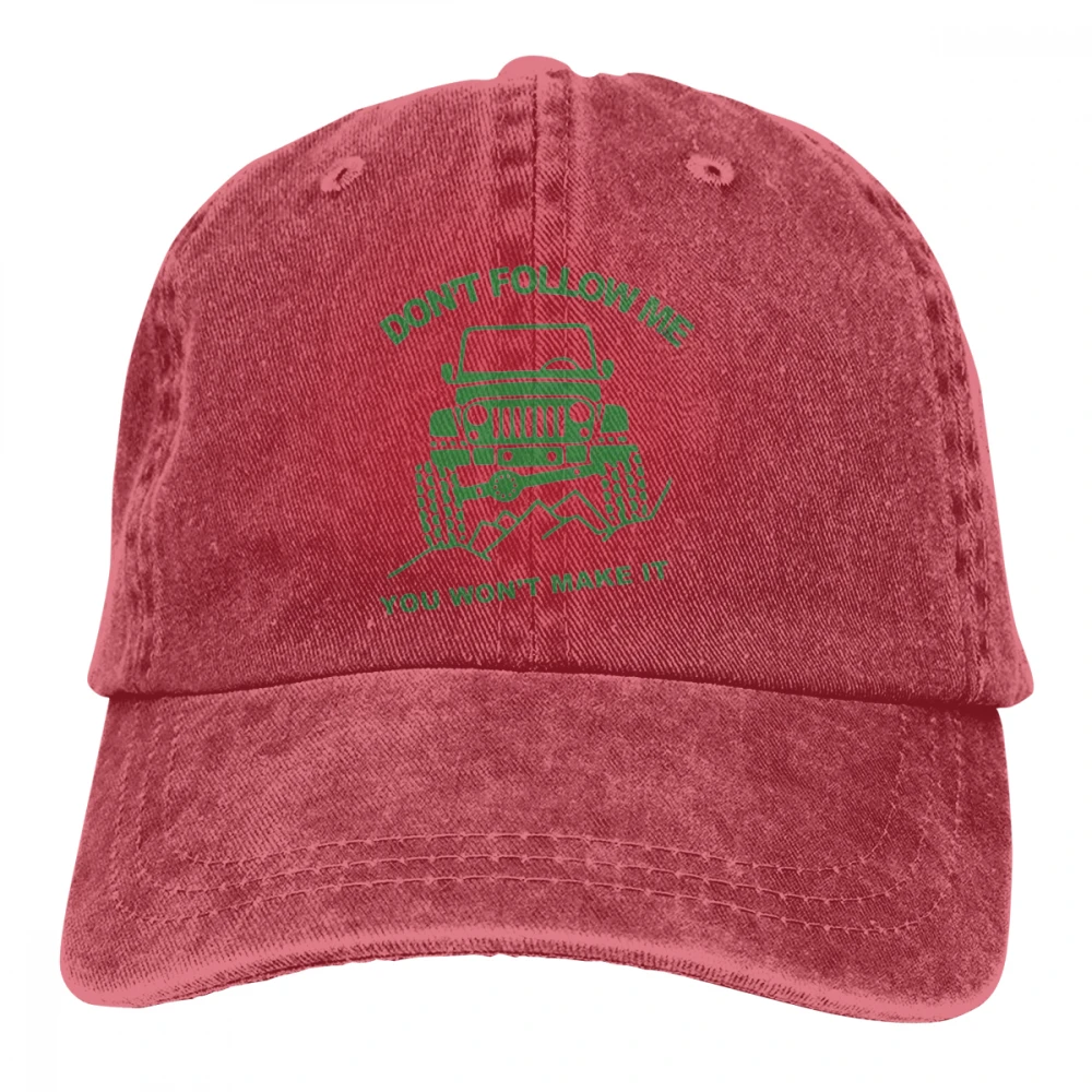 Не следуйте за мной Casquette натуральный унисекс Мужские Женские джинсовые бейсболка с ремешком кепки Регулируемый Гольф папа шляпа