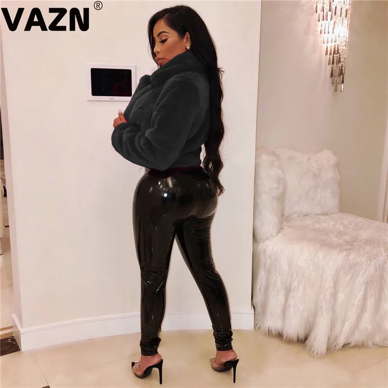 VAZN, зимняя верхняя одежда для молодых девушек, сексуальная, мягкая, модная, открытая стежка, одноцветная, длинный рукав, для женщин, энергетическая, тонкая, толстая, короткая верхняя одежда