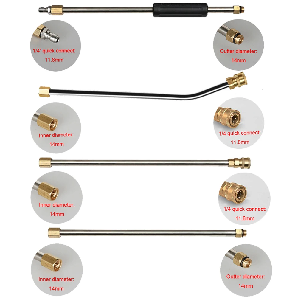 Высокое давление шайба расширение палочка пистолет-распылитель Замена копье 1/4 ''быстрый разъем 4000 PSI чистый стержень с 5 распылителями