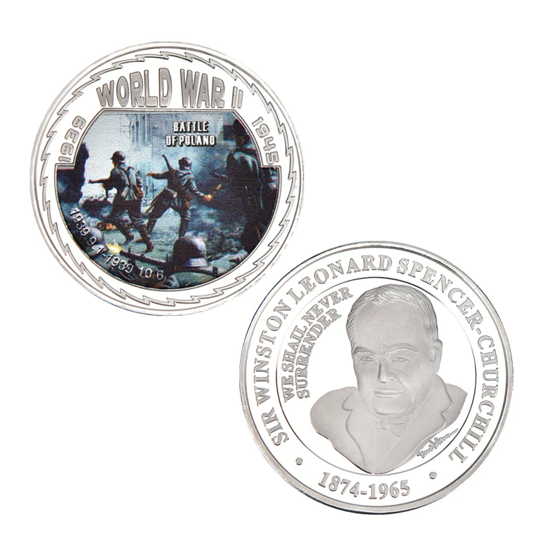 Серебряная военная монета Второй мировой войны самолет Памятная коллекция монет